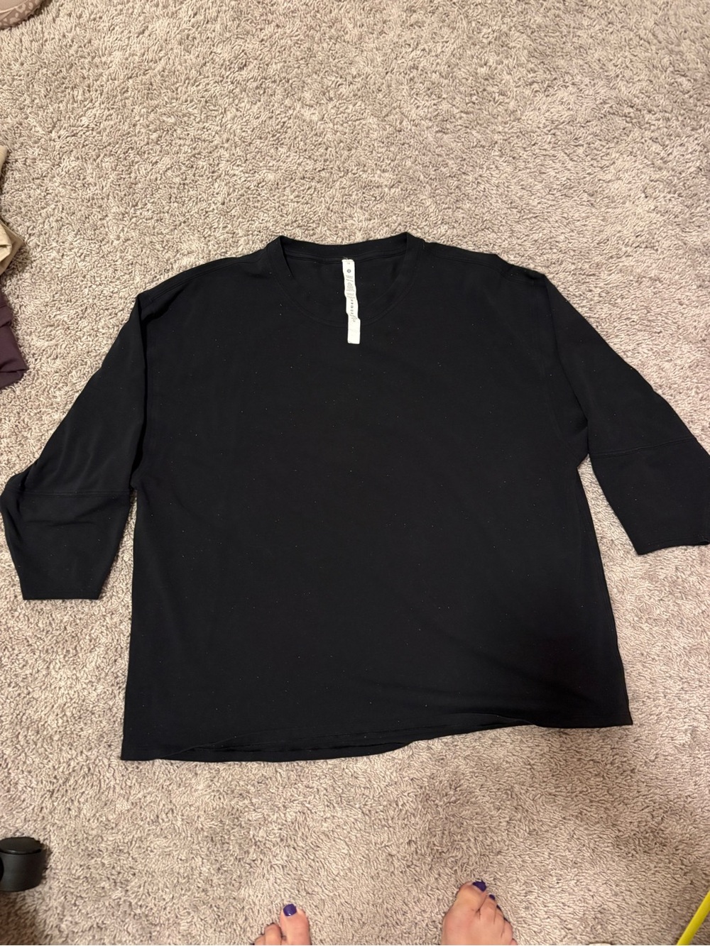 Lululemon Black Speckled  Crewneck Pullover Top
